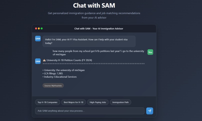 SAM - personalized immigration guidance – screenshot 2