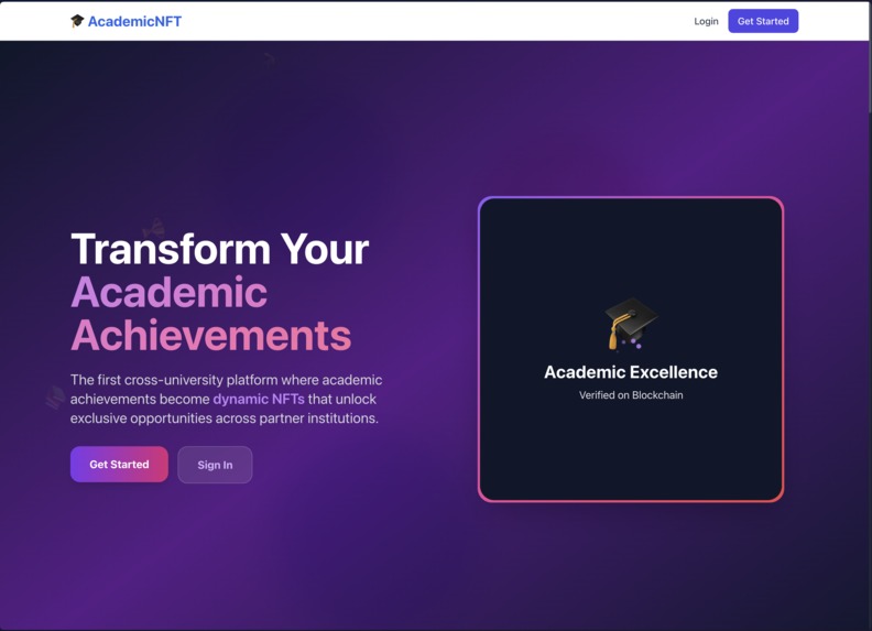 AcademicNFT – screenshot 1