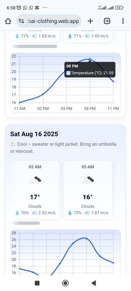 Fambai-clothing recommendation  – screenshot 2