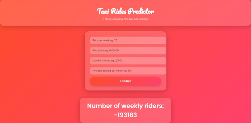 TAXI_Machine learning – screenshot 1