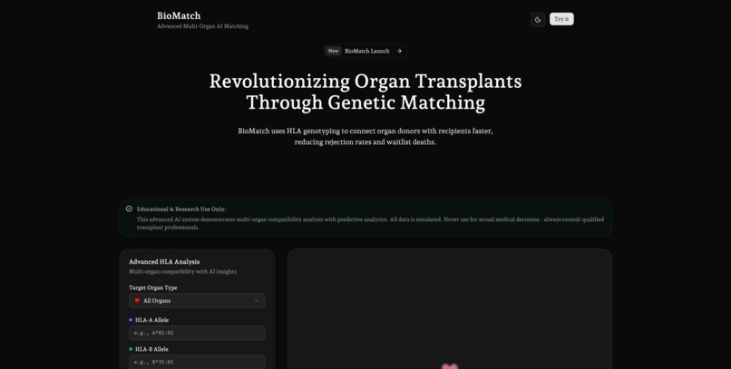 BioMatch: DNA-Compatible Organ Donor Finder – screenshot 1