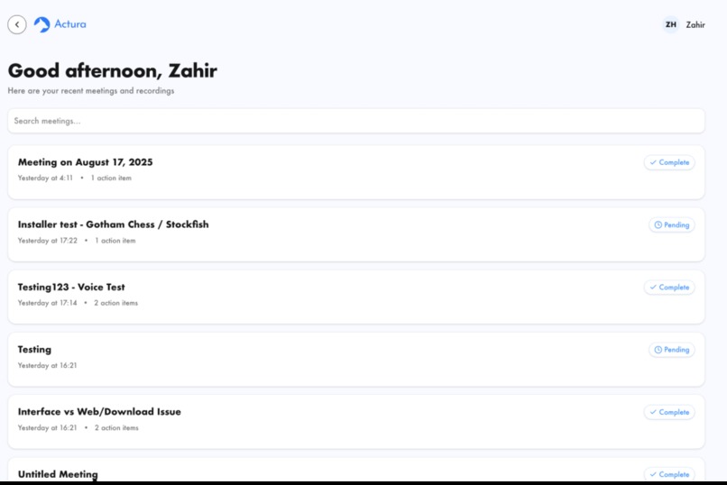 Actura – screenshot 2