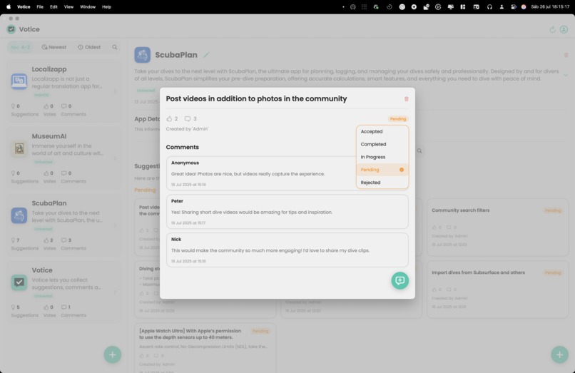 Votice: Feedback Manager – screenshot 3