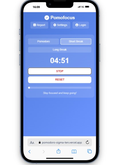 FocusFlow Pomodoro App – screenshot 2