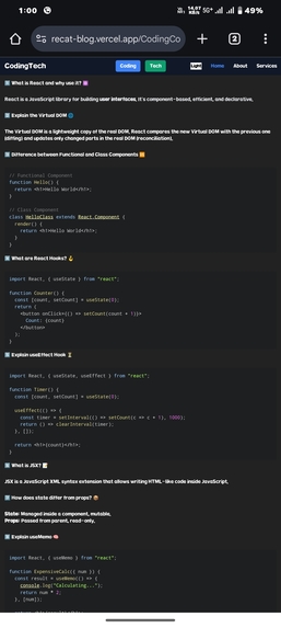 Blogging website with react js  – screenshot 1