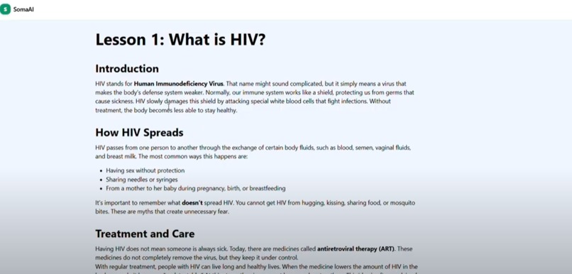 SomaAI - An AI-powered health education platform – screenshot 1