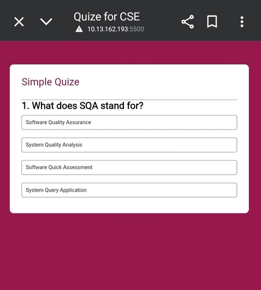 Quize for CSE – screenshot 1