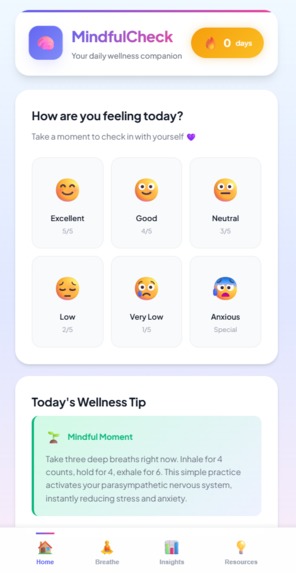 MindfulCheck –  Wellness Companion – screenshot 1
