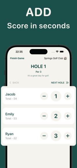 Mini-Golf Score Card - Golfie – screenshot 1