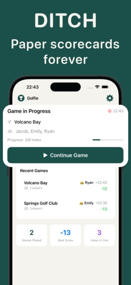 Mini-Golf Score Card - Golfie – screenshot 2