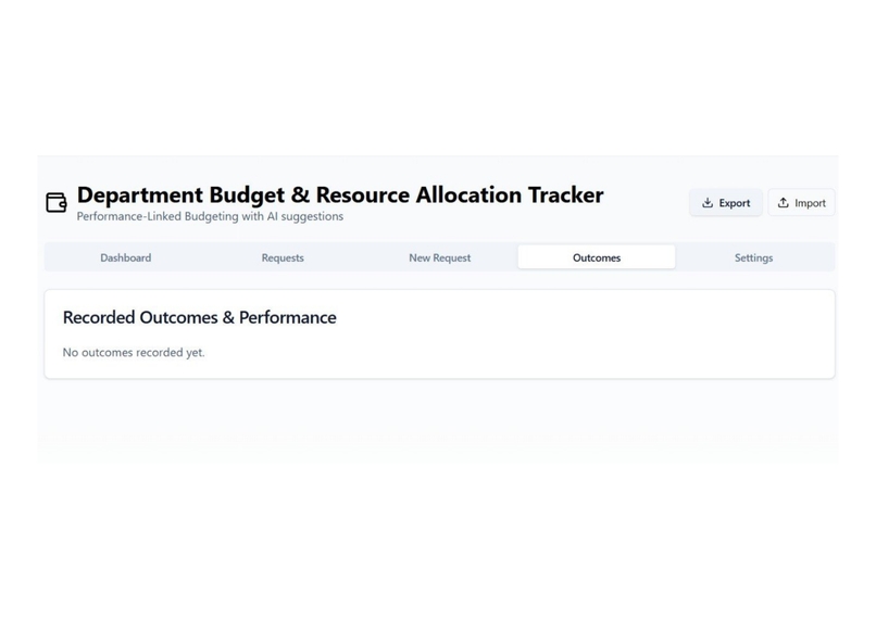 DEPAARTMENT BUDGET AND RESOURSE ALLOCATION TRACKER – screenshot 5