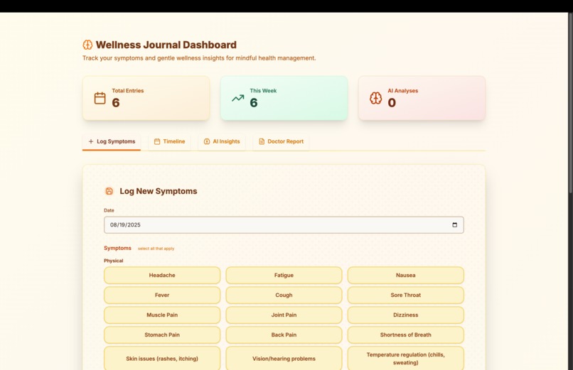 AI Wellness Journal – screenshot 1