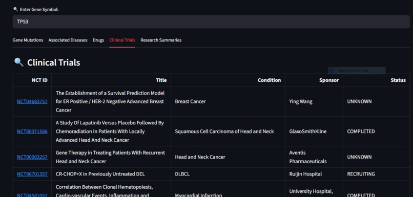 Gene2trials-Naavigator – screenshot 4