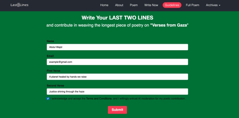 Last2Lines - Turning Poetry into Peaceful Social Campaign – screenshot 2