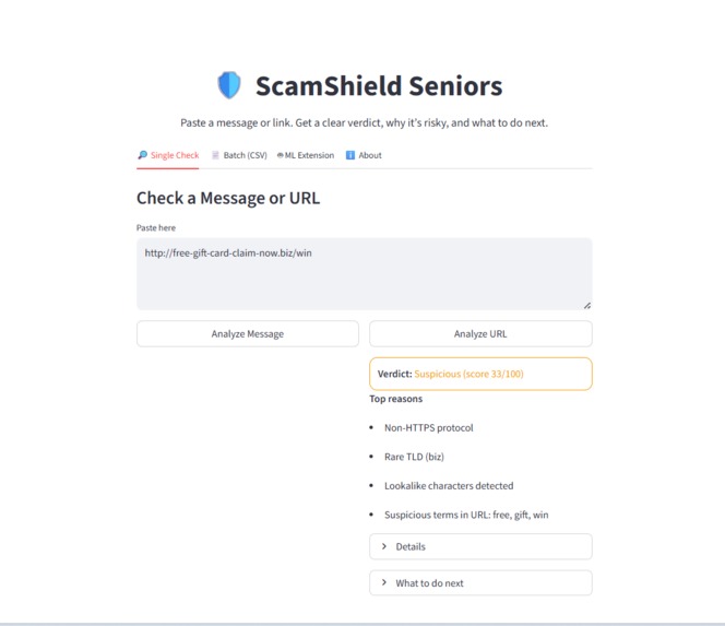 ScamShield Seniors – screenshot 1
