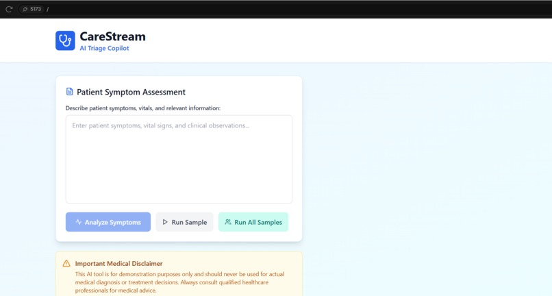 CareStream – AI Triage Copilot – screenshot 1
