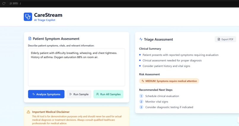 CareStream – AI Triage Copilot – screenshot 2
