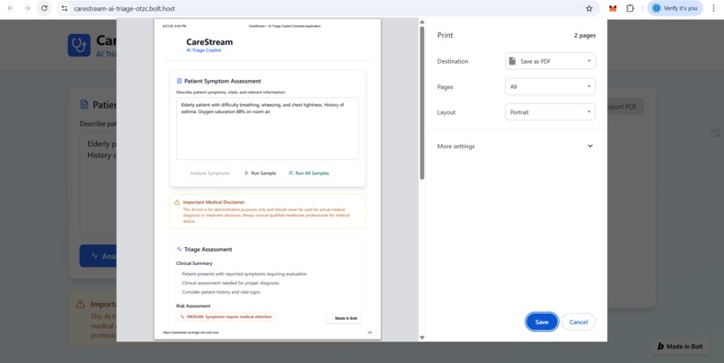 CareStream – AI Triage Copilot – screenshot 4