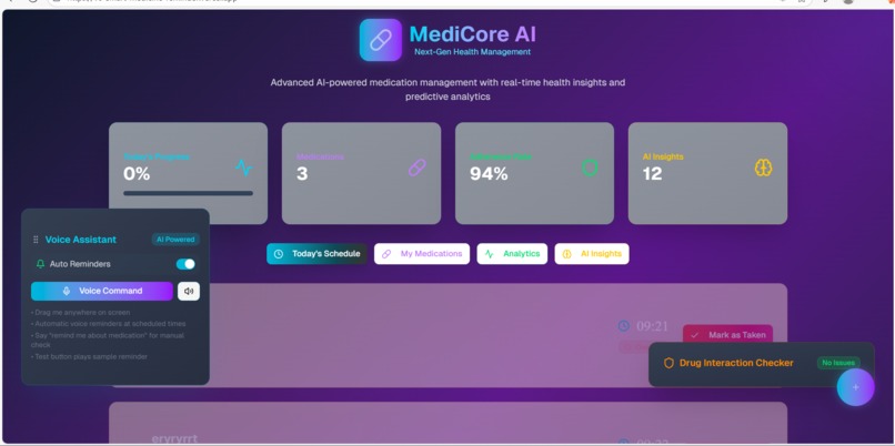 Medicore Ai - Smart Medicine Reminder – screenshot 1