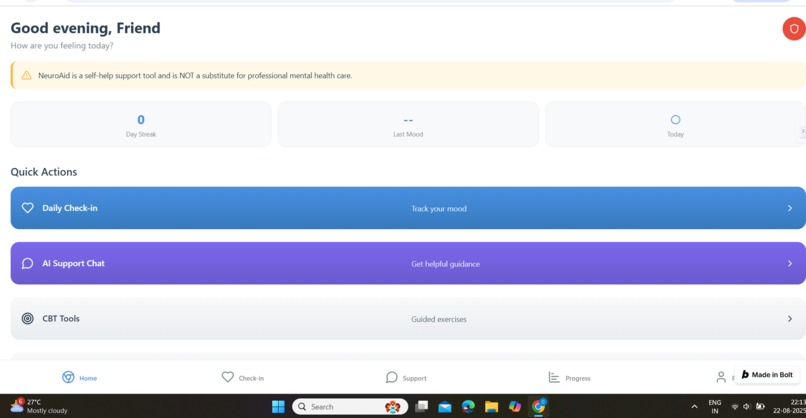 NeuroAid – AI Mental Health Companion – screenshot 1
