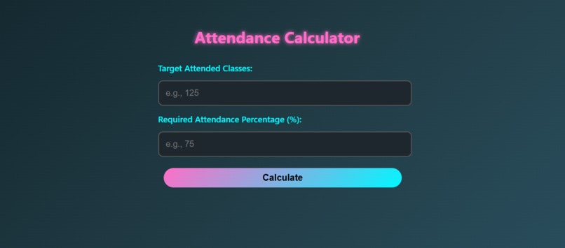 Attendance Calculator  – screenshot 1