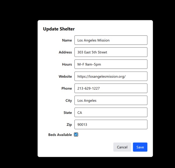 ShelterFinder – screenshot 2