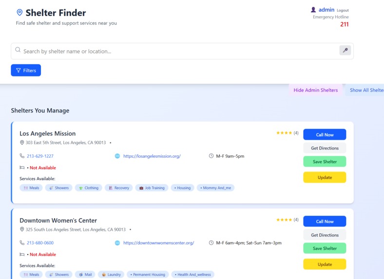 ShelterFinder – screenshot 1
