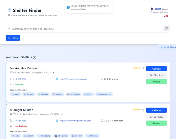 ShelterFinder – screenshot 3