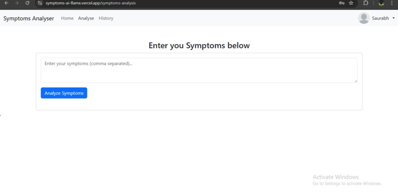 Symptoms AI – screenshot 2