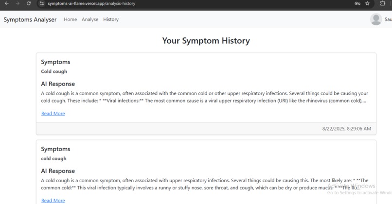 Symptoms AI – screenshot 3