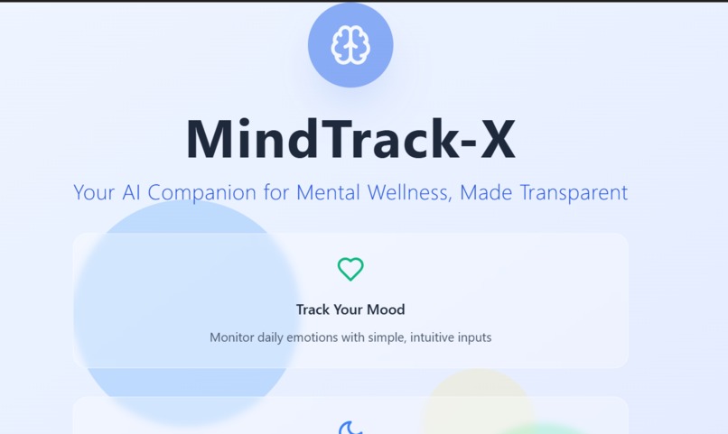 MindTrack-X: An Explainable AI Mental Health Companion – screenshot 1