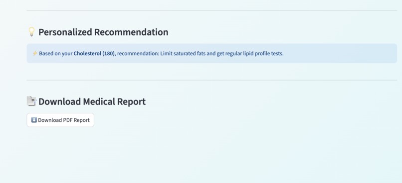 MediTrack: Smart Health Risk Detector & Tracker – screenshot 3