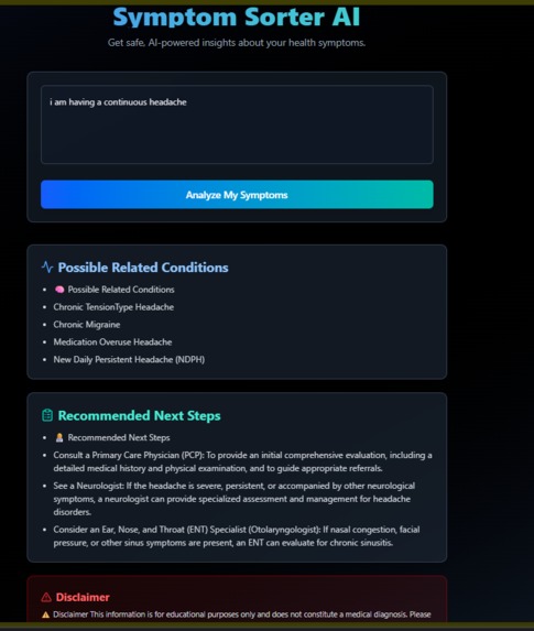 Symptom Sorter – screenshot 1