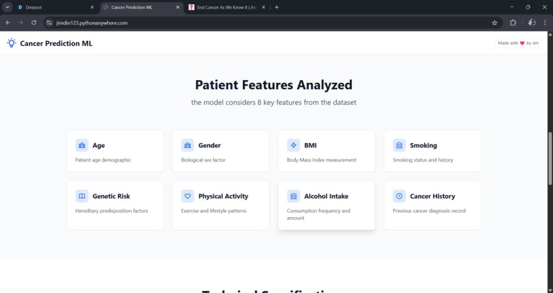 Cancer Prediction – screenshot 1