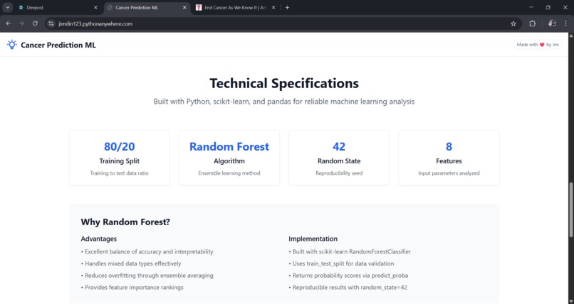 Cancer Prediction – screenshot 2