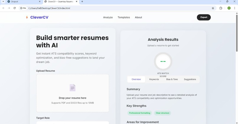 Clever CV – screenshot 1