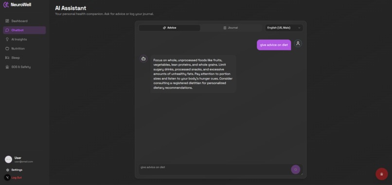 NeuroWell – Digital Health Twin – screenshot 3