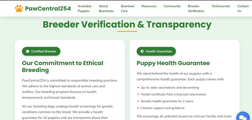 PawCentral254: Ethical Boerboel Adoption Platform – screenshot 4