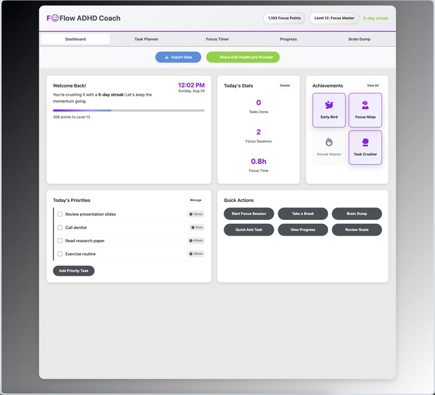 FOFlow: Personalized ADHD Productivity and Focus Coach – screenshot 1