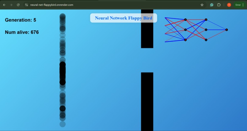 Self-Learning Flappy-Bird using Neural Network&Genetic Algo – screenshot 1