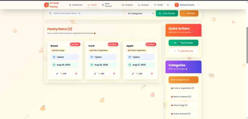 AI Food Pantry Debasish Tripathy – screenshot 2