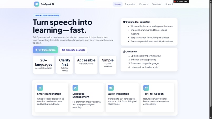 EduSpeak AI – screenshot 1
