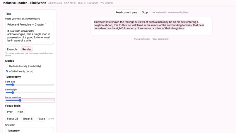 Inclusive Reader – screenshot 5