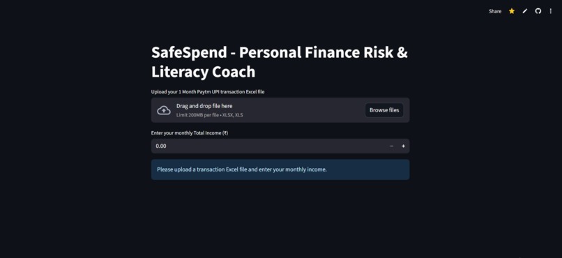SafeSpend - Personal Finance Risk & Literacy AI Coach – screenshot 1