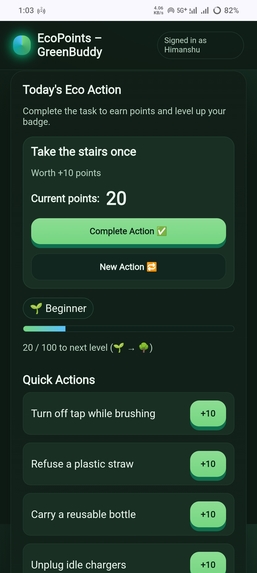 EcoPoints – GreenBuddy – screenshot 1