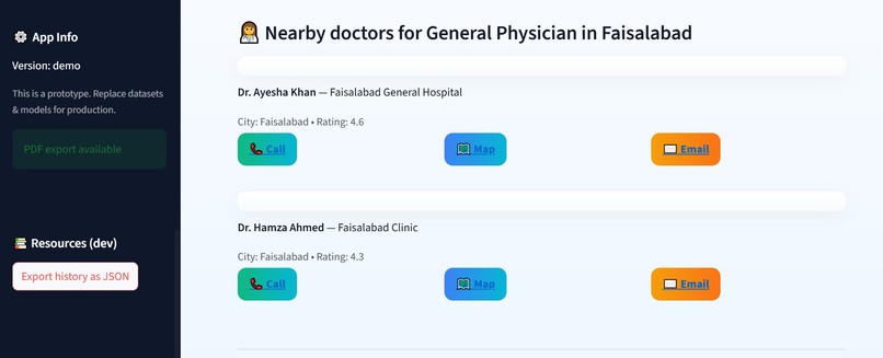 MediConnect – AI-powered Symptom Checker & Doctor Finder – screenshot 3