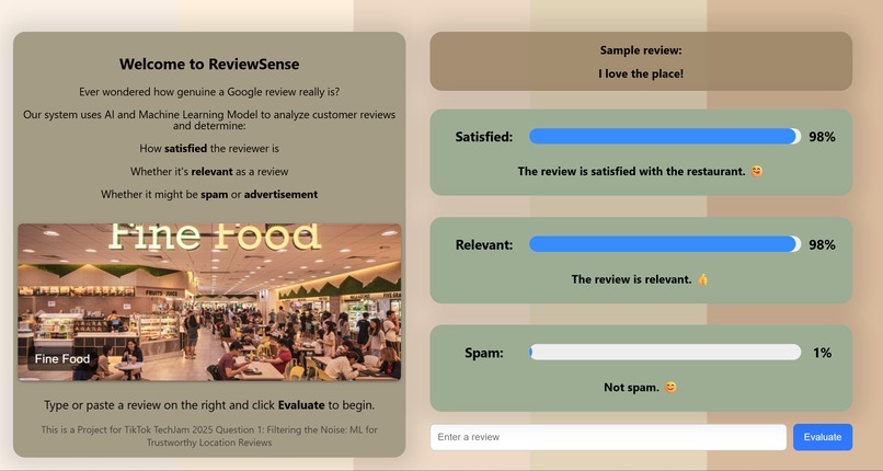 ReviewSense – screenshot 1