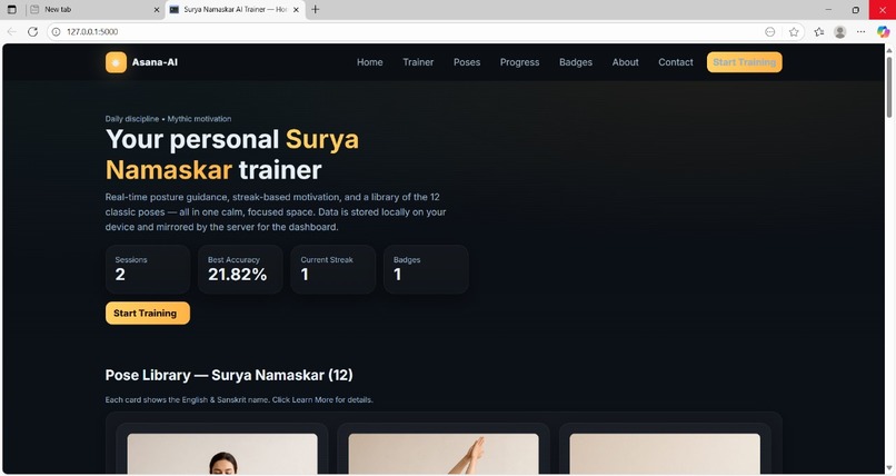 Asana AI Trainer – screenshot 1