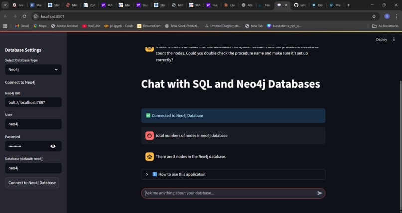 Text-to-SQL & Text-to-Cypher Web App  – screenshot 1