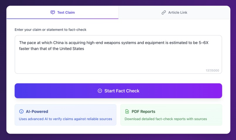 FactCheck AI – screenshot 1